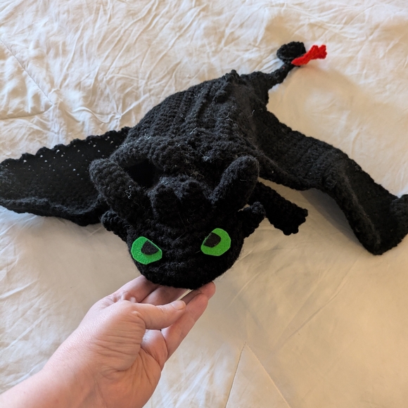Handmade Other - Crocheted Toothless Dragon Plush Toy